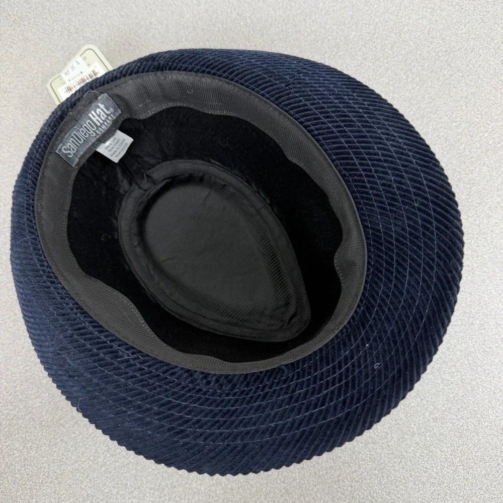 San Diego Hat Company Fedora Mens One Size Navy Blue Corduroy Trilby Hat